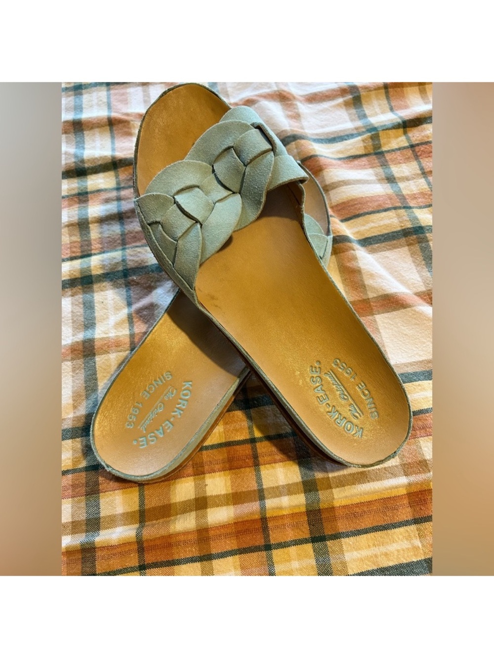 Kork-Ease Women's Braided Slide Sandals in light blue